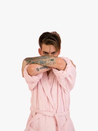 Roupão de banho masculino de algodão